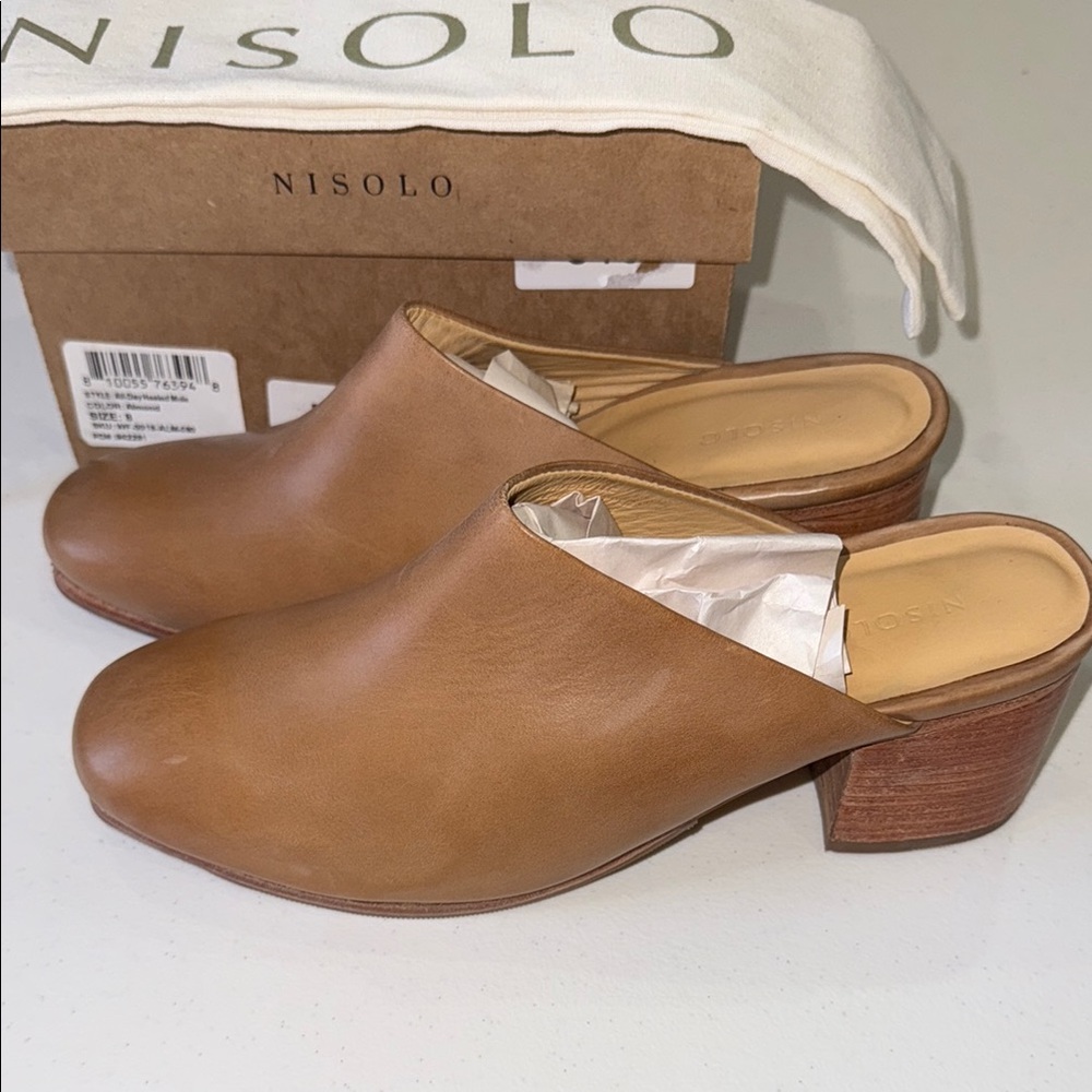 Nisolo Women's Tan Leather Mules